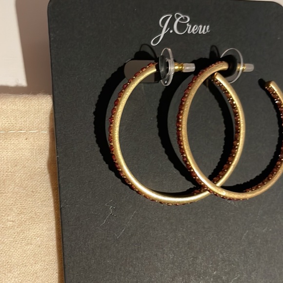 NWT J. Crew rhinestone hoop earrings - Picture 2 of 5